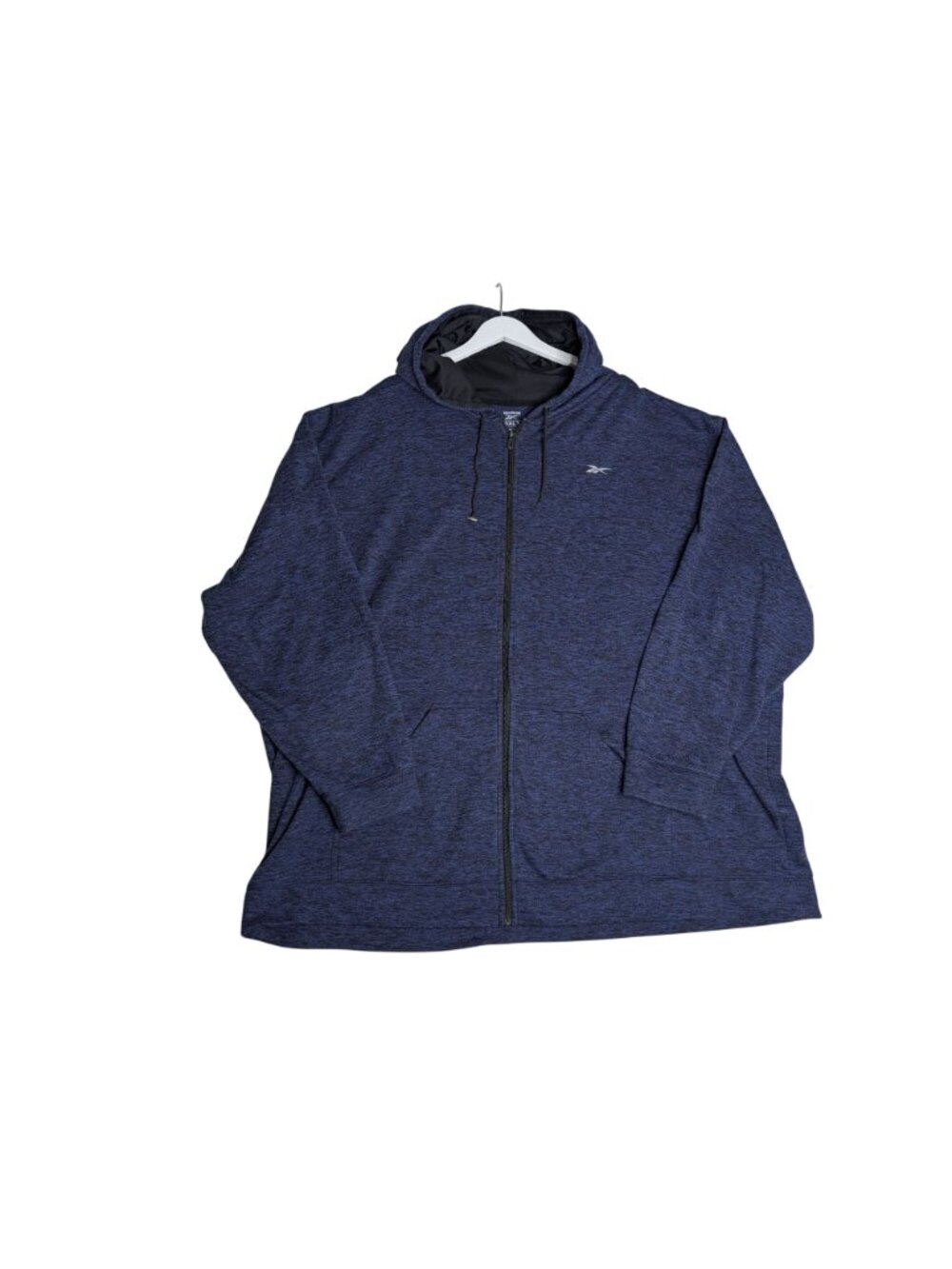 Reebok Men's BLUE Marled Speedwick Full-Zip Hoodie 5XLT - Picture 8 of 11